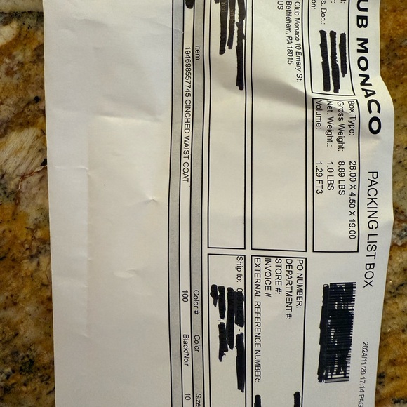 Club Monaco Wool Cinched Waist Coat (Black) - Picture 6 of 6